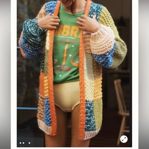 Colorblock knit cardigan